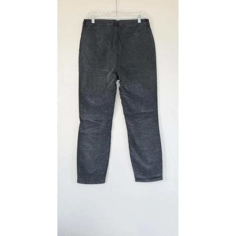 We The Free Free People High Rise Corduroy Pants Gray Slim Fit OB1188064 Size 10